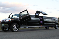 Black Hummer Limo with centre Jet Door H210 longest Hummer in WA by SHowtime Limousines Perth. Roger 0433 985 533